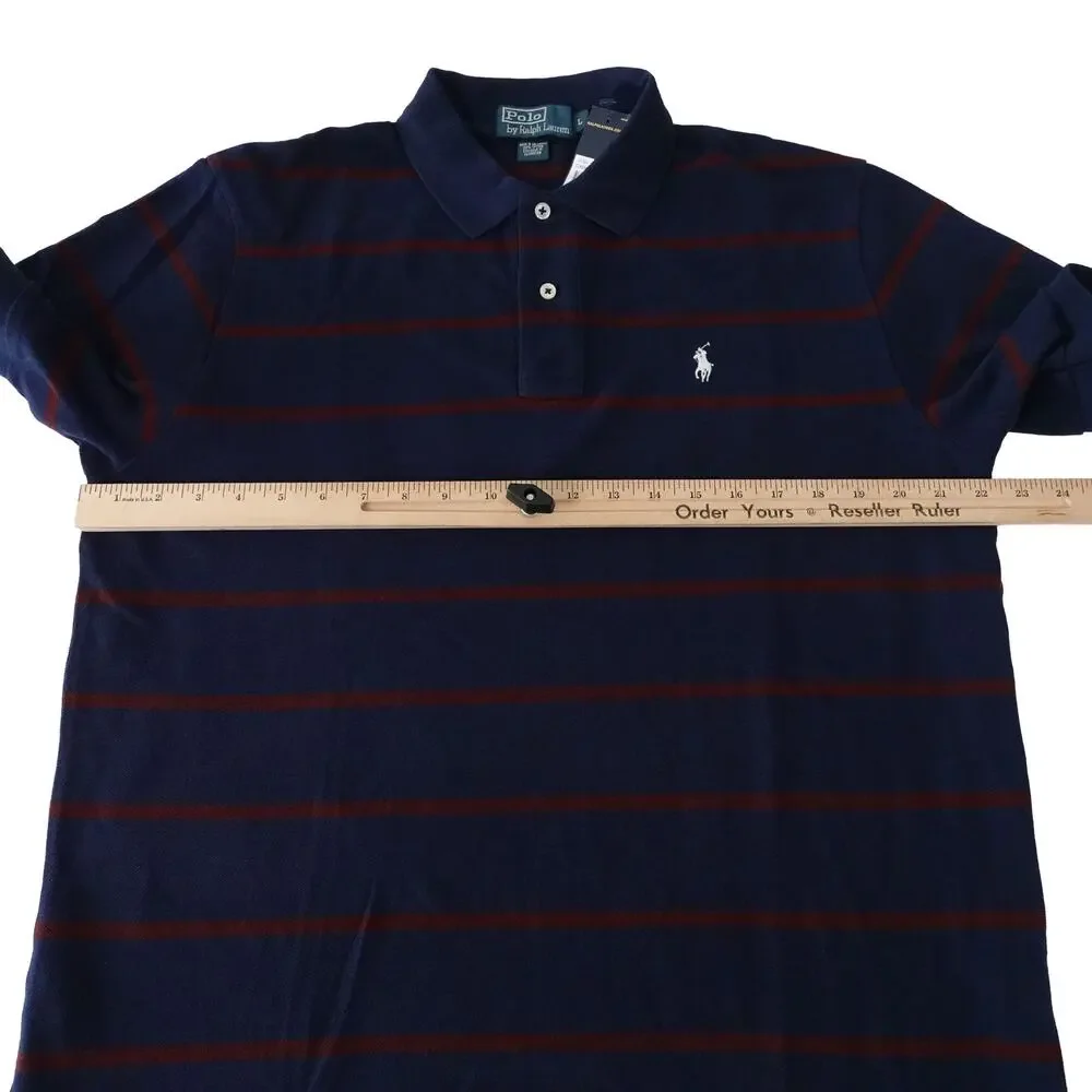 Ralph Lauren Y2K 90s Vintage Striped Golf Polo Shirt Men's Large